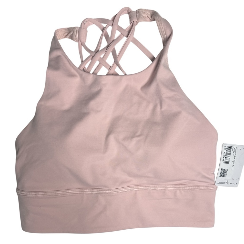 Lululemon Free To Be Wild High Neck Long Line Bra NWT Pink Mist Size 6 - Picture 3 of 5